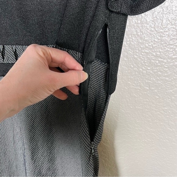 J.S.J. Sz 2P Sheath Maxi Dress Black with Overlay Side Zip - Picture 6 of 11